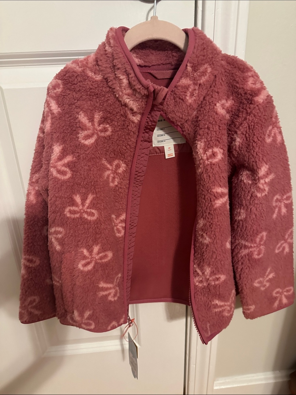 Cat & Jack Plush Floral-Print Puffer Jacket - Rose